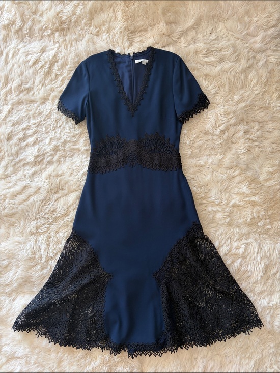 Jonathan Simkhai Dresses & Skirts - Jonathan Simkhai Navy Dress with Black Lace Insets